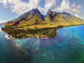 Island of Maui - Aerial Panorama - Hawaii